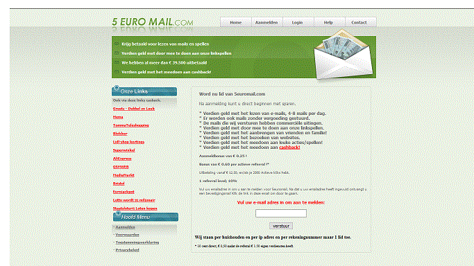 Aanmelden bij 5EuroMail